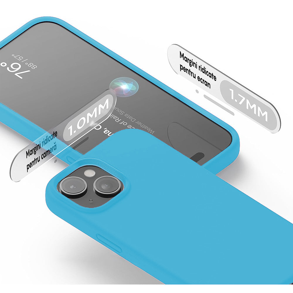 Husa Soft Silicone - iPhone 15 - Cadet Blue