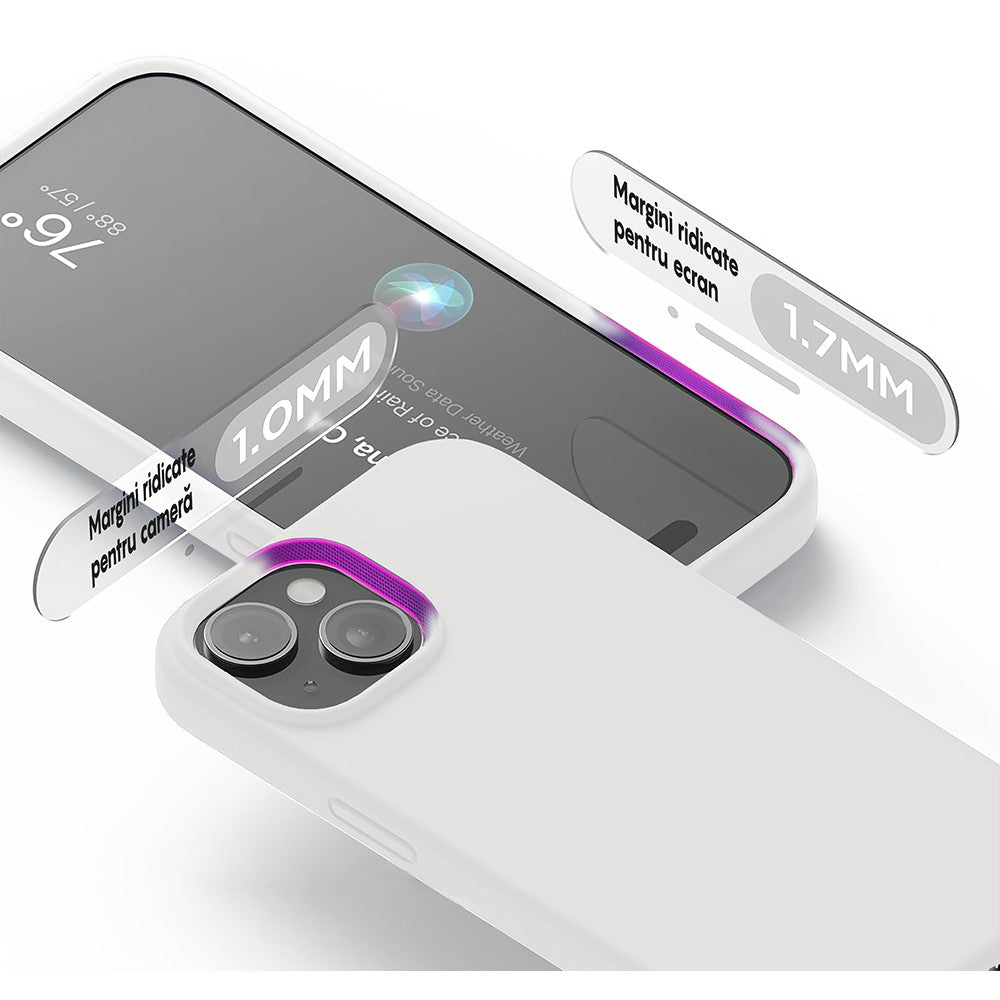 Husa Soft Silicone - iPhone 15 Plus - Alb