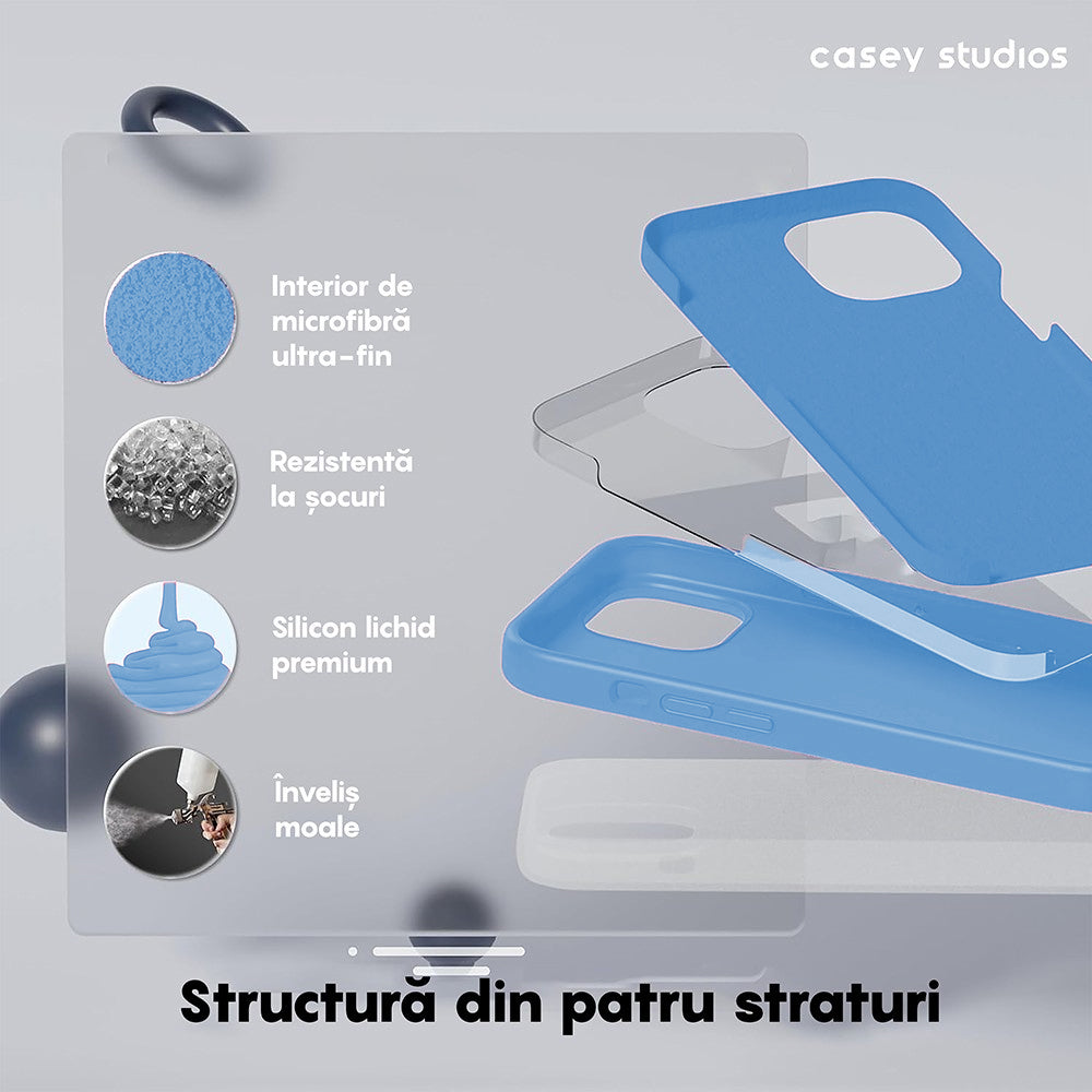 Husa Soft Silicone - iPhone 15 Plus - Cadet Blue
