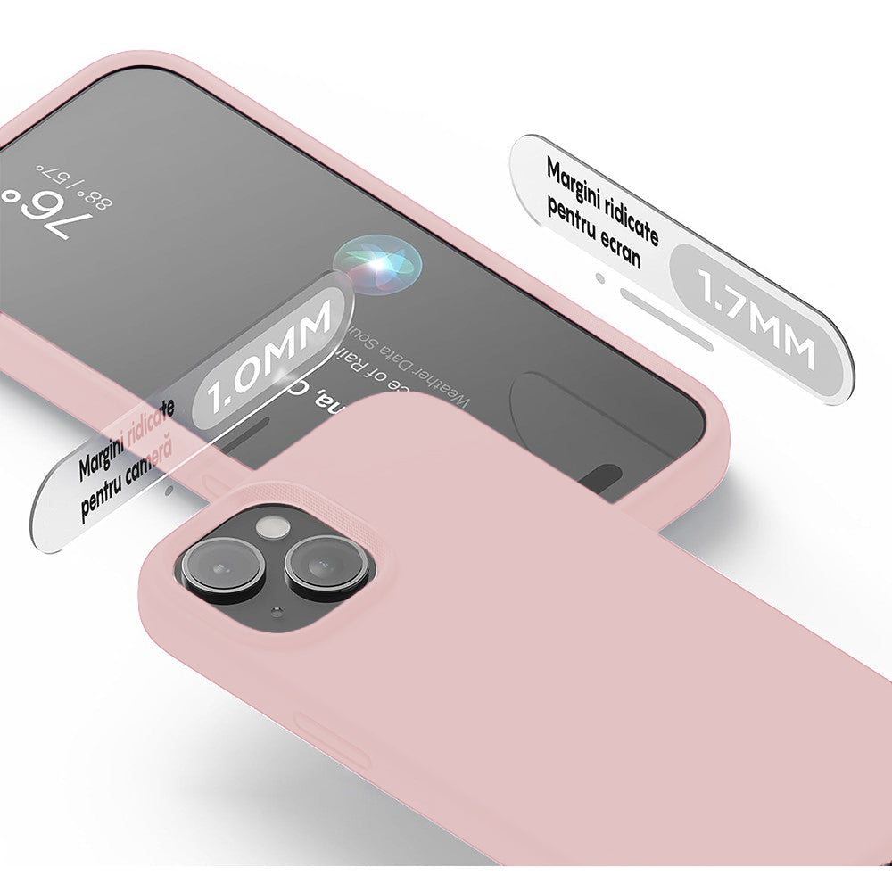 Husa Soft Silicone - iPhone 15 Plus - Pink Sand