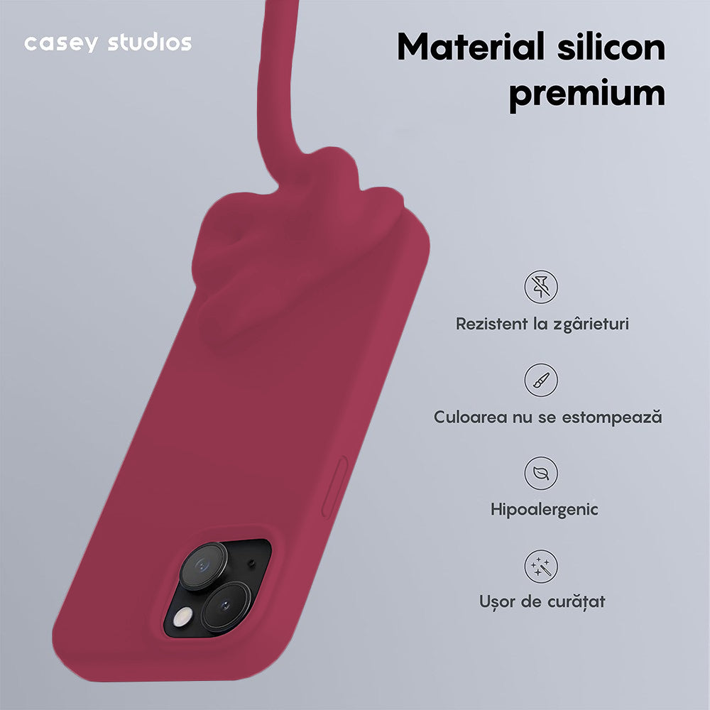 Husa Soft Silicone - iPhone 15 Plus - Burgundy
