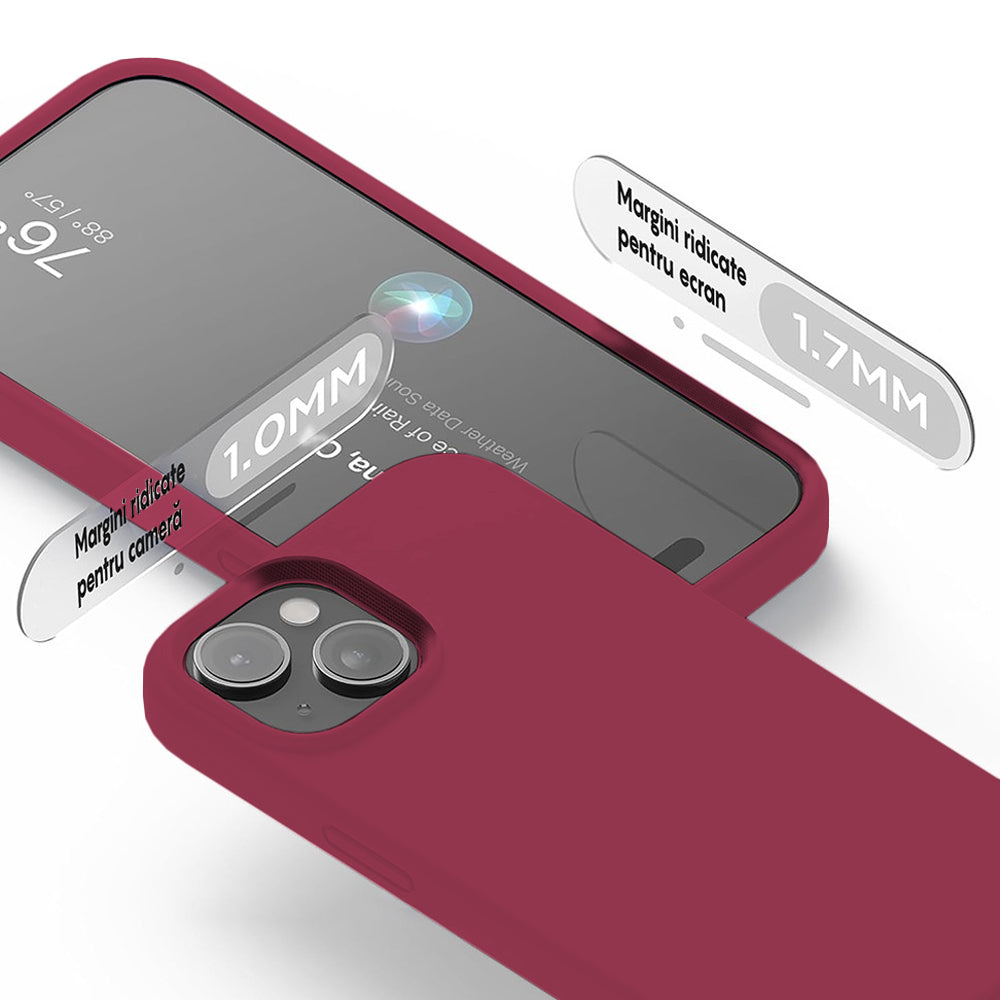 Husa Soft Silicone - iPhone 15 Plus - Burgundy