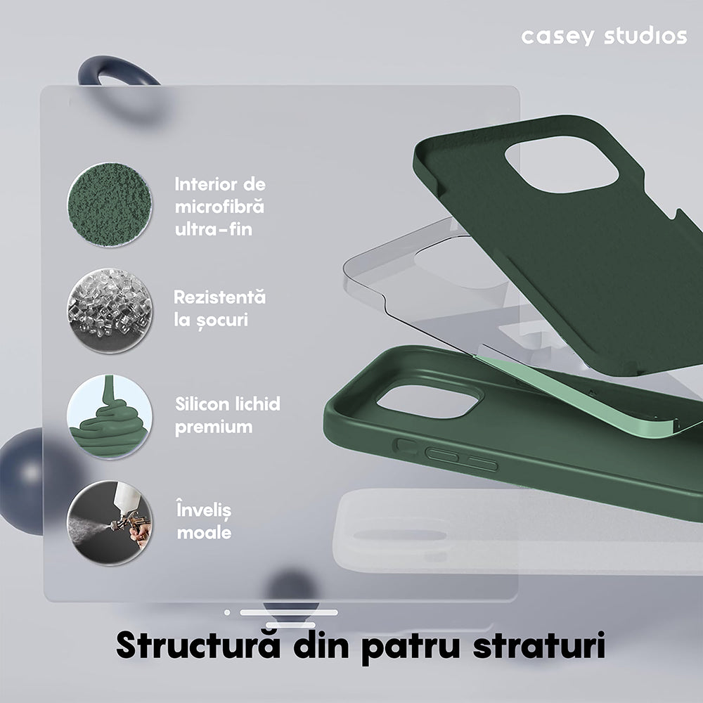 Husa Soft Silicone - iPhone 15 Pro - Webster Green