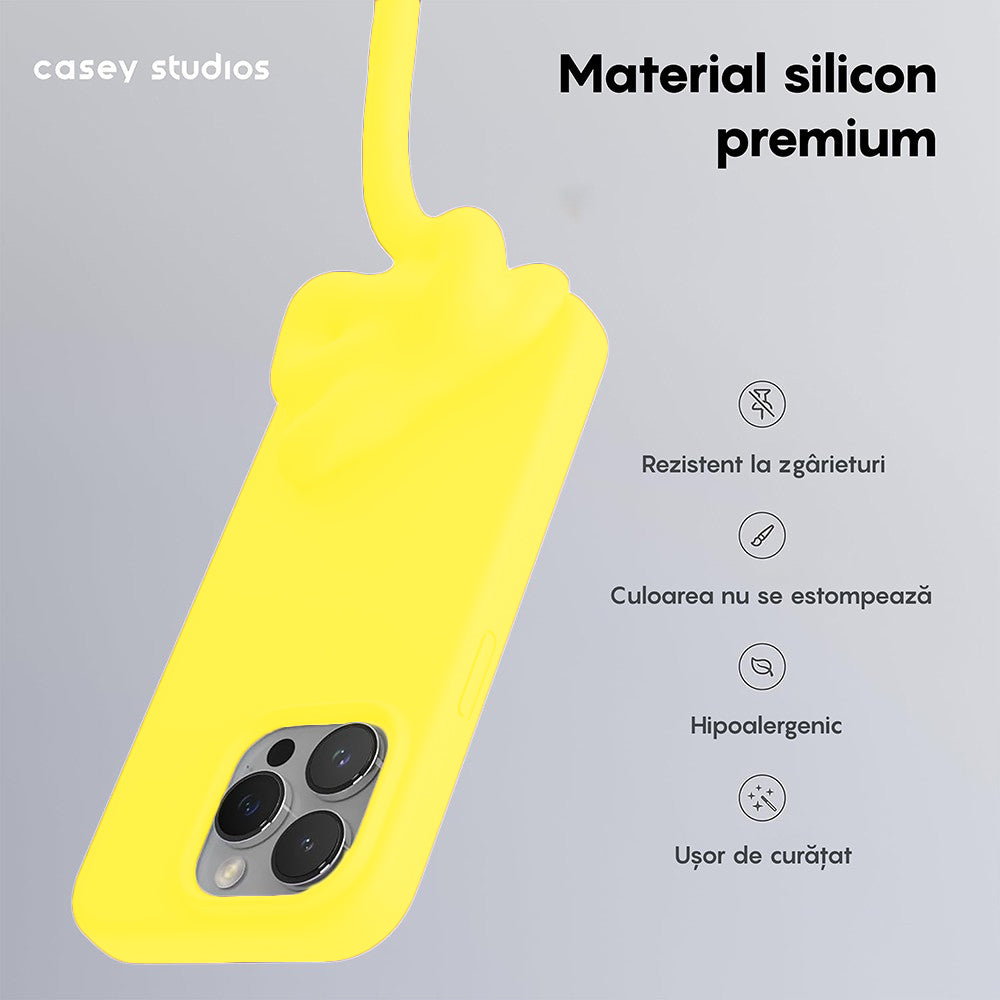 Husa Soft Silicone - iPhone 15 Pro - Galben