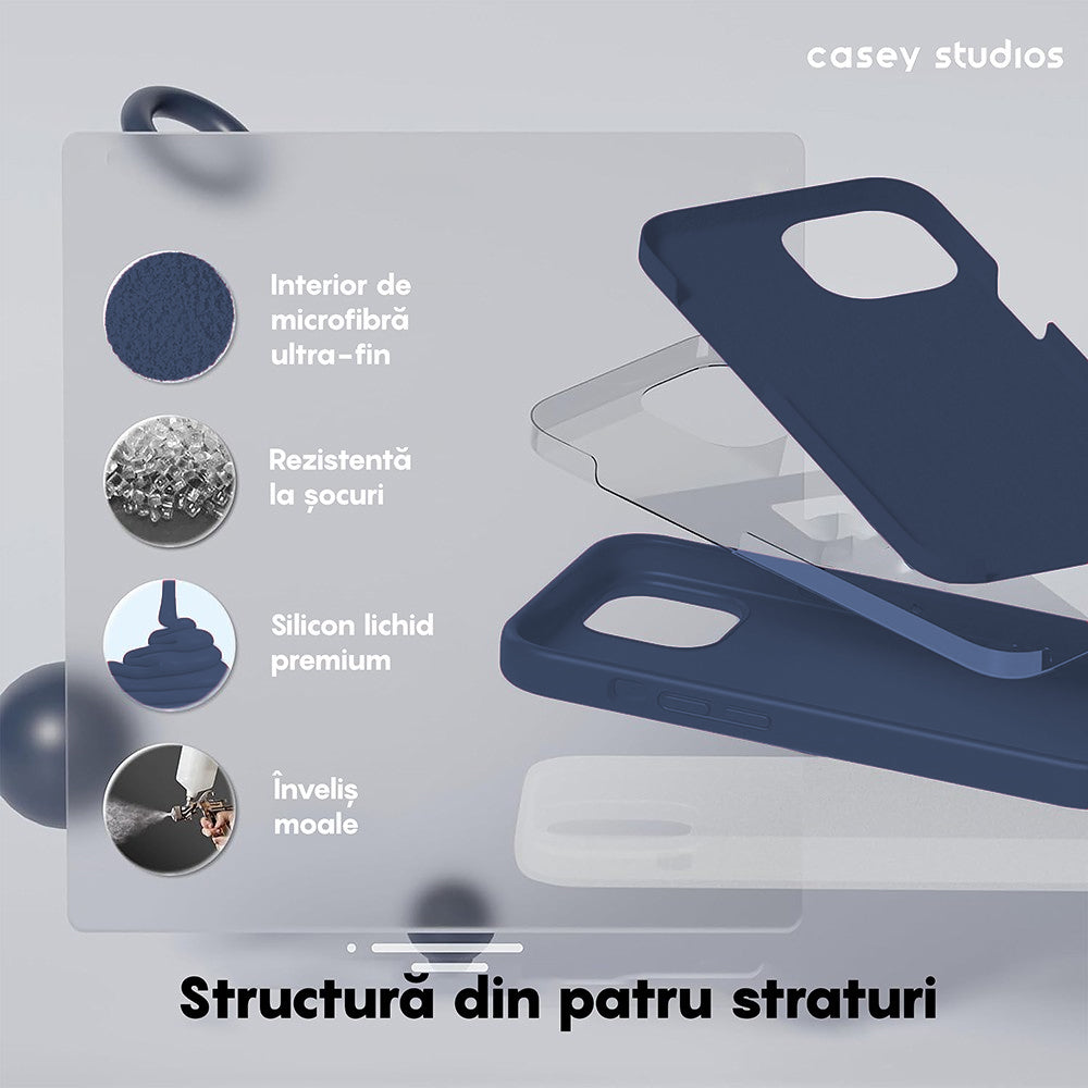 Husa Soft Silicone - iPhone 15 Pro - Midnight Blue