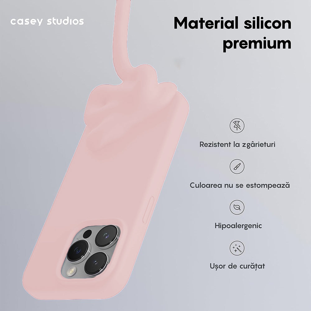 Husa Soft Silicone - iPhone 15 Pro - Pink Sand