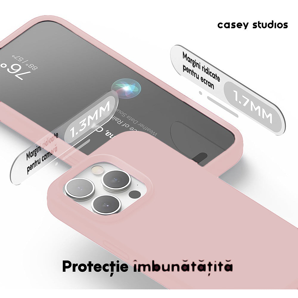 Husa Soft Silicone - iPhone 15 Pro - Pink Sand