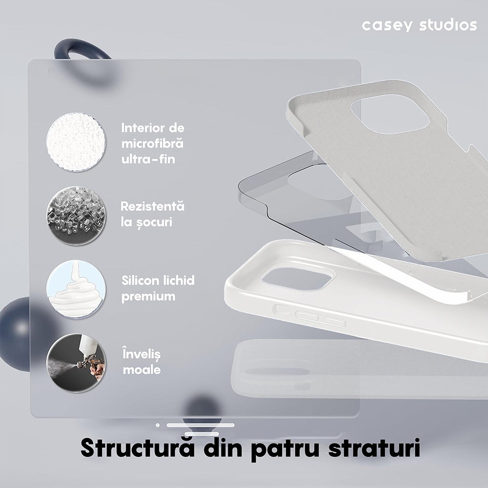 Husa Soft Silicone - iPhone 15 Pro - Alb