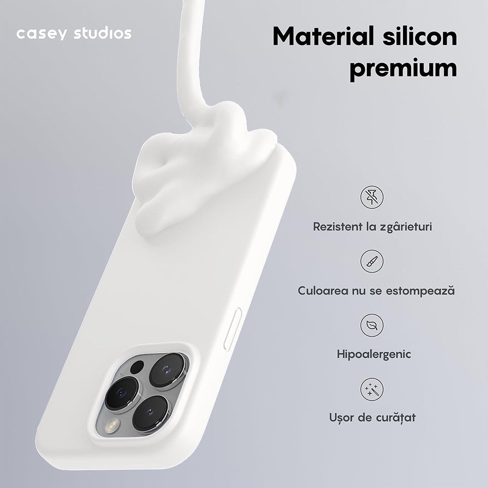 Husa Soft Silicone - iPhone 15 Pro - Alb