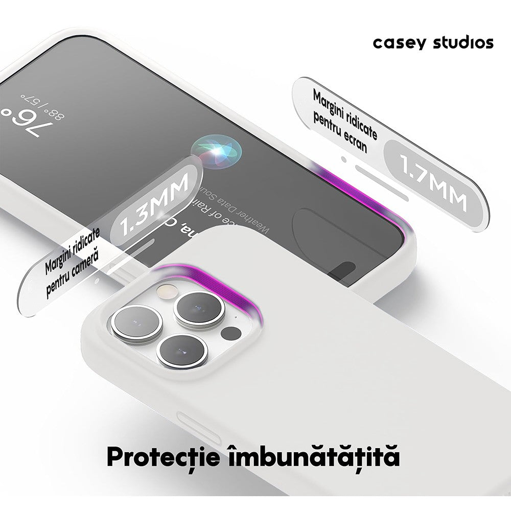 Husa Soft Silicone - iPhone 15 Pro - Alb