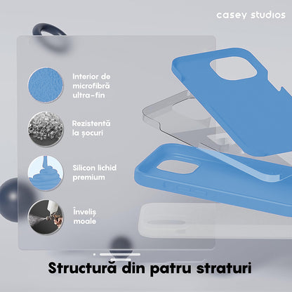 Husa Soft Silicone - iPhone 15 Pro - Cadet Blue
