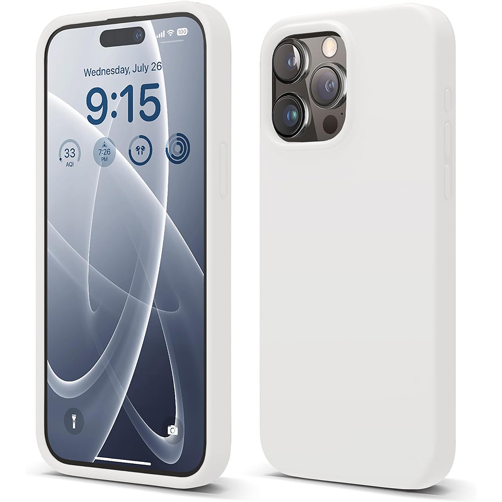Husa Soft Silicone - iPhone 15 Pro Max - Alb