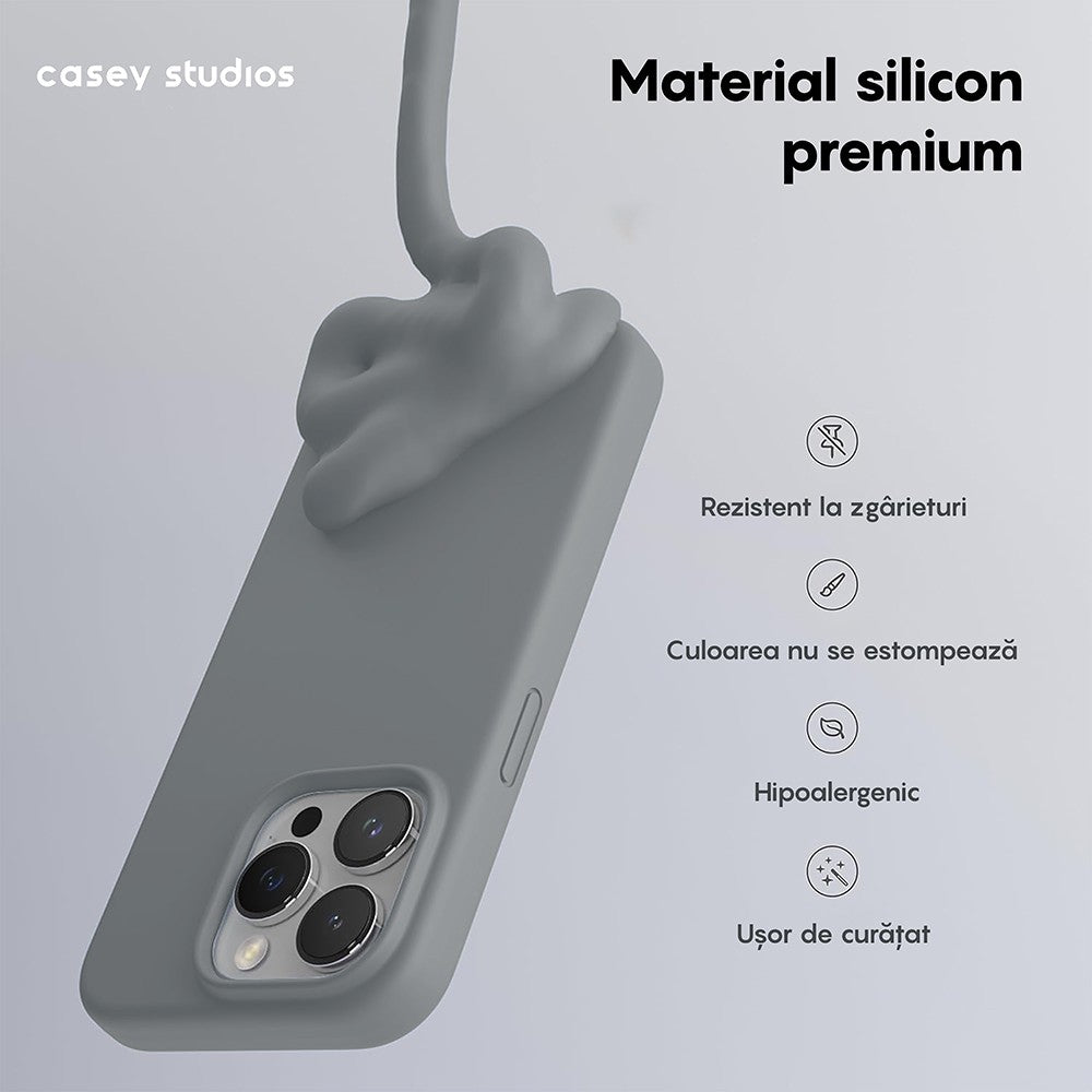 Husa Soft Silicone - iPhone 15 Pro Max - Dark Grey