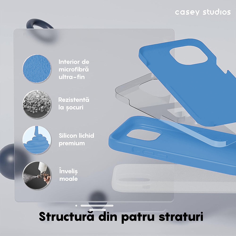 Husa Soft Silicone - iPhone 15 Pro Max - Cadet Blue