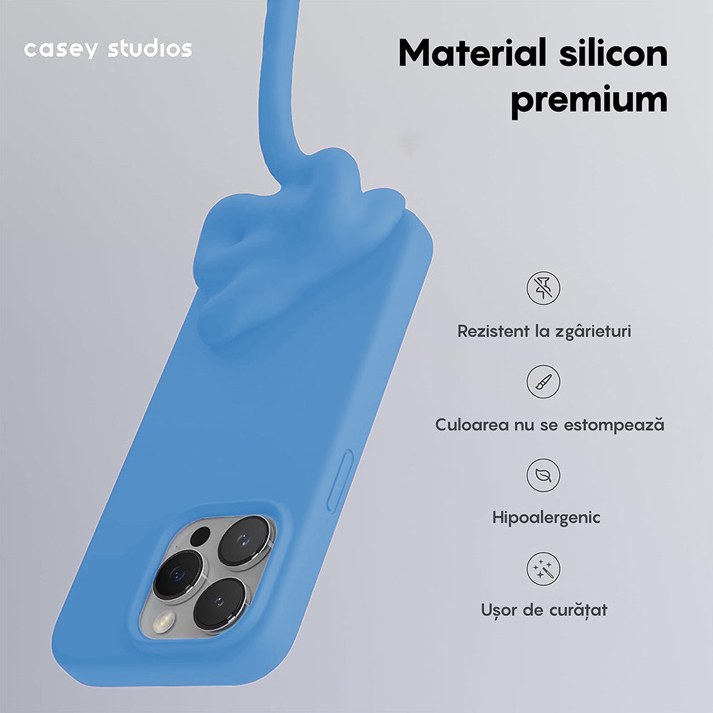 Husa Soft Silicone - iPhone 15 Pro Max - Cadet Blue