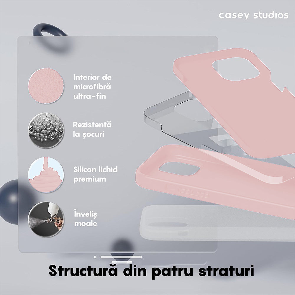 Husa Soft Silicone - iPhone 15 Pro Max - Pink Sand