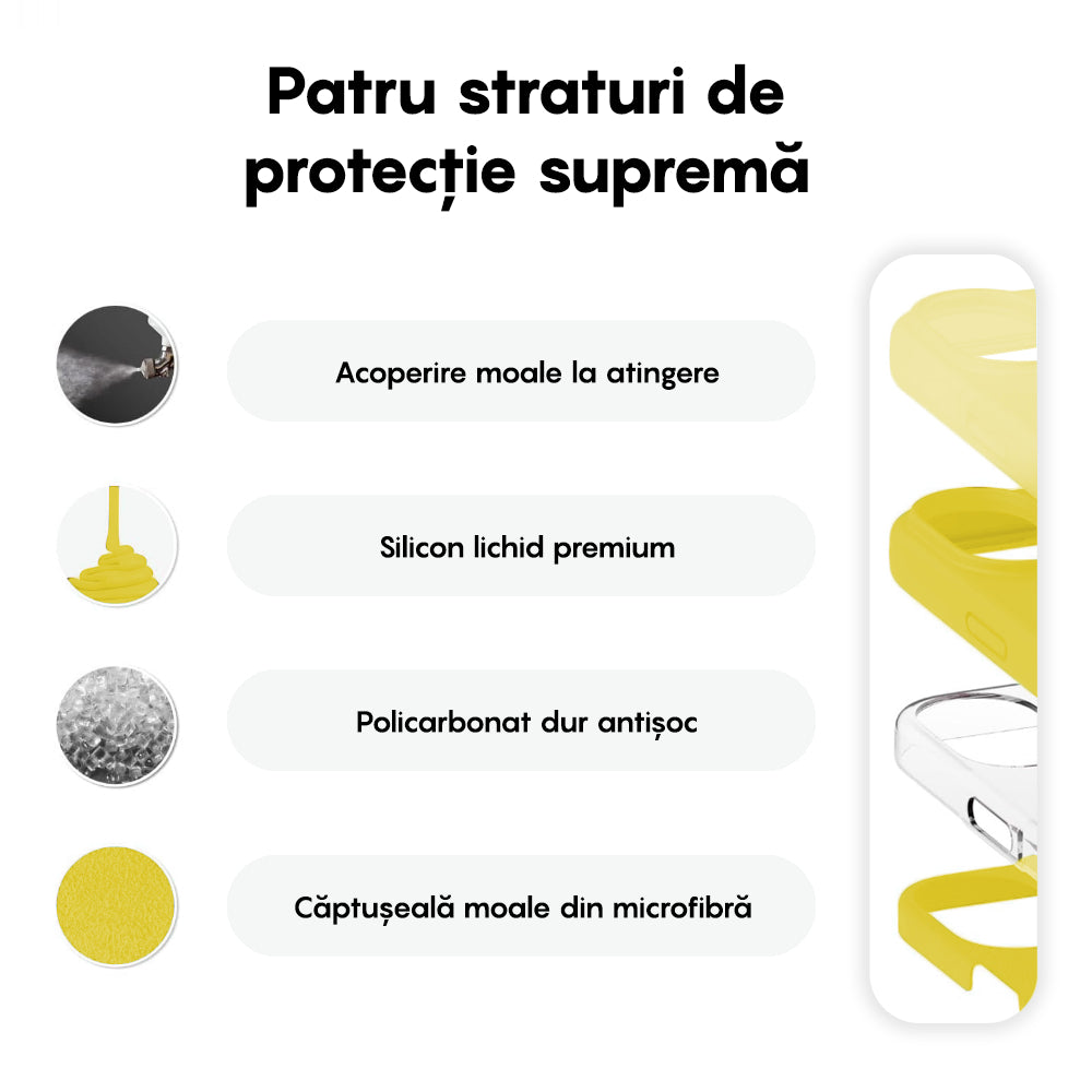 Husa Soft Silicone - iPhone 16 Plus - Galben