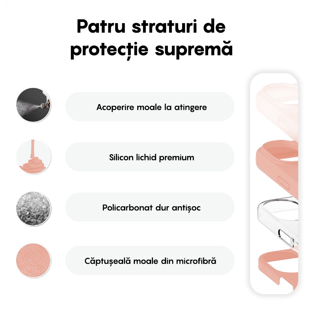 Husa Soft Silicone - iPhone 16 Plus - Pink Sand