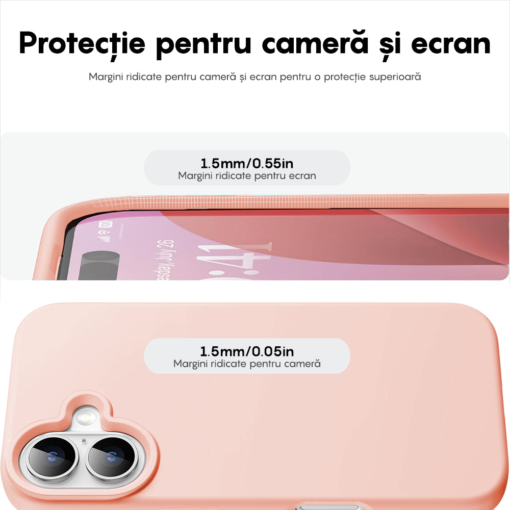 Husa Soft Silicone - iPhone 16 Plus - Pink Sand