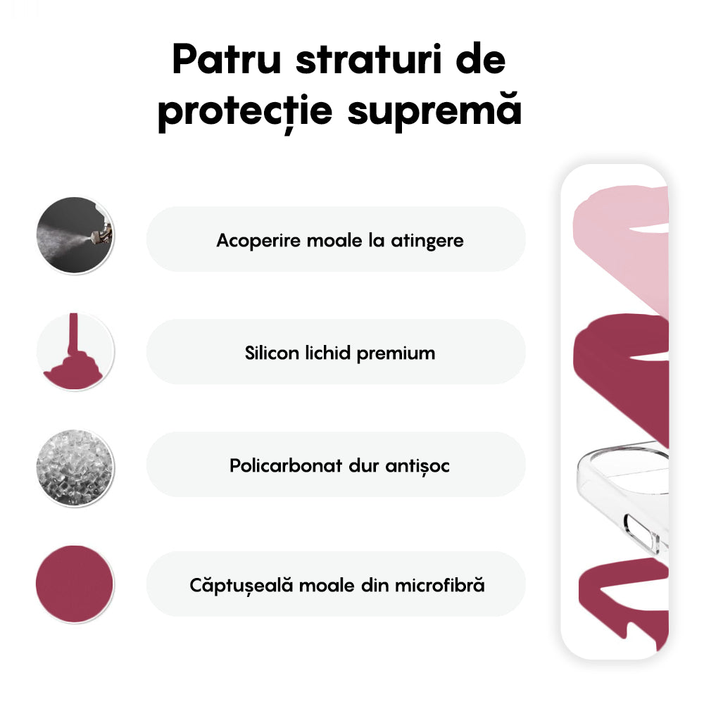 Husa Soft Silicone - iPhone 16 Plus - Burgundy