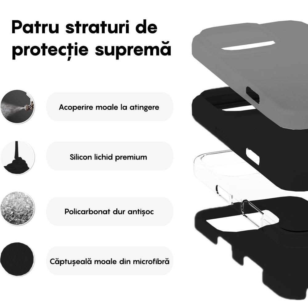 Husa Soft Silicone - iPhone 16 Pro - Negru