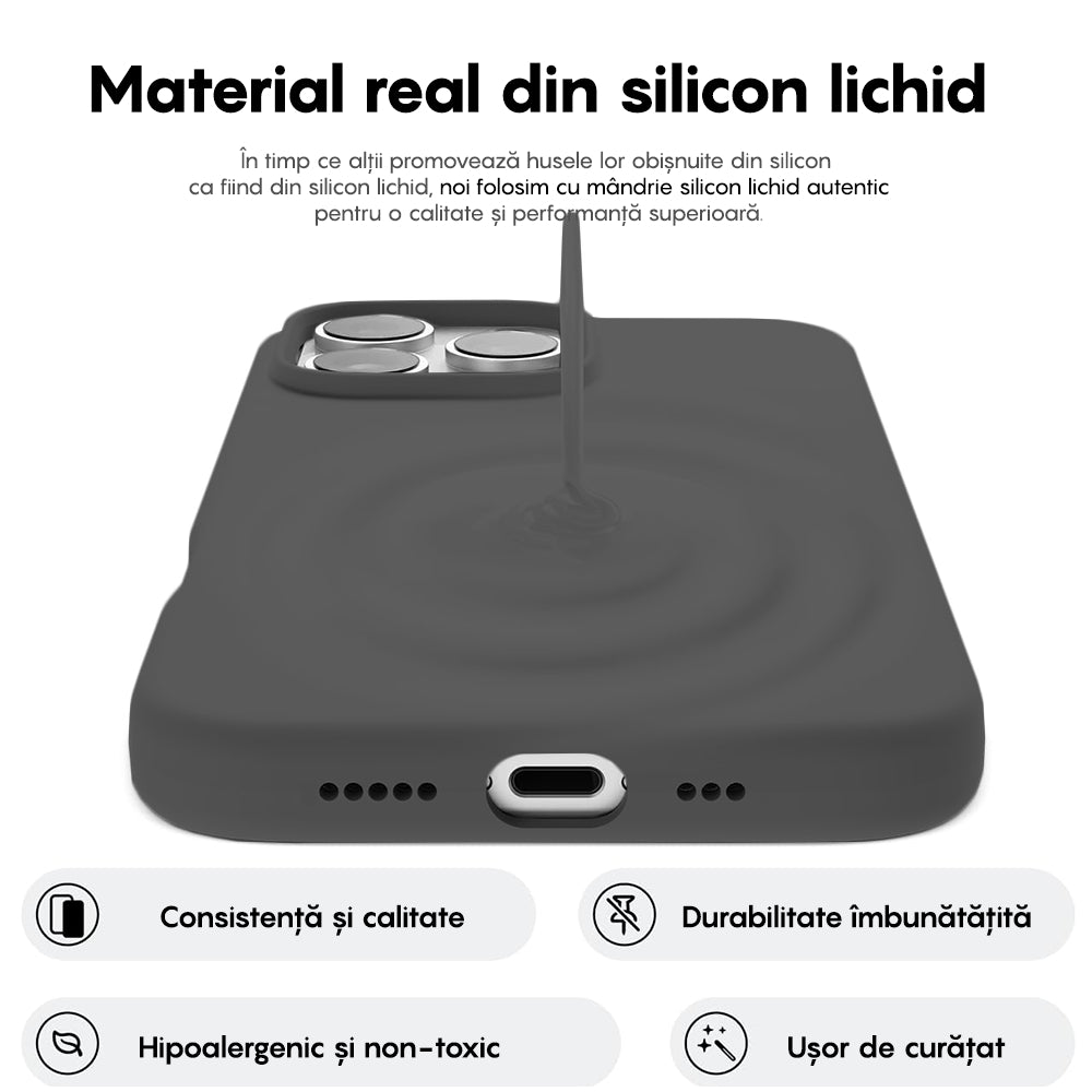 Husa Soft Silicone - iPhone 16 Pro - Dark Grey