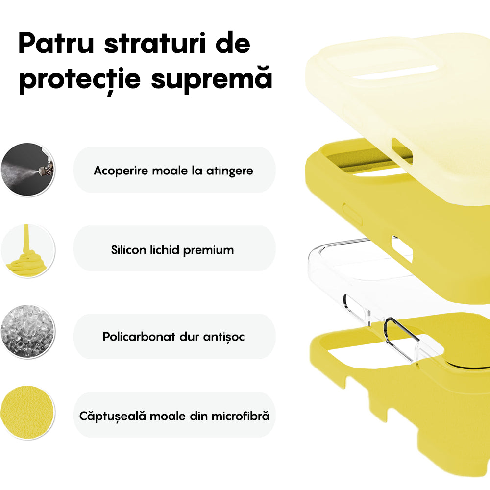 Husa Soft Silicone - iPhone 16 Pro - Galben