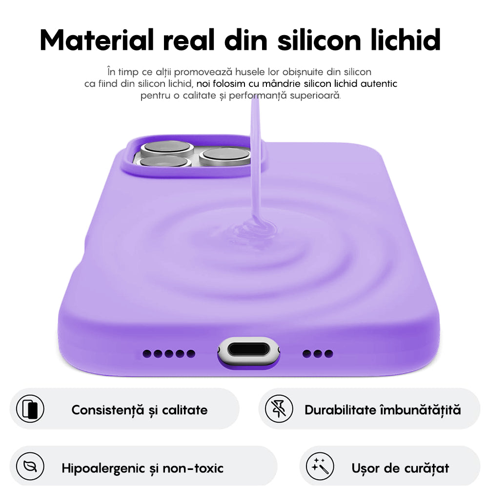 Husa Soft Silicone - iPhone 16 Pro - Light Lilac