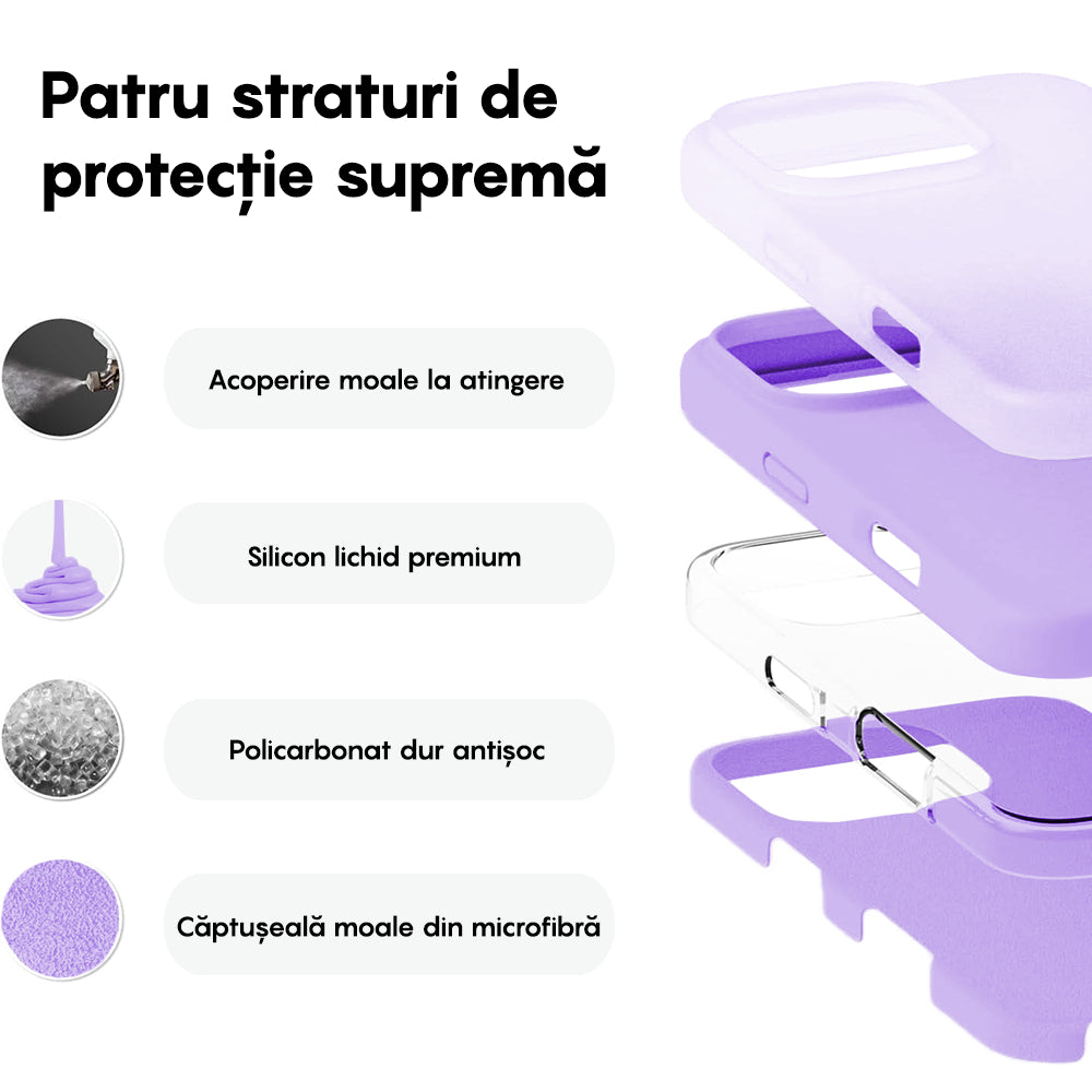 Husa Soft Silicone - iPhone 16 Pro - Light Lilac