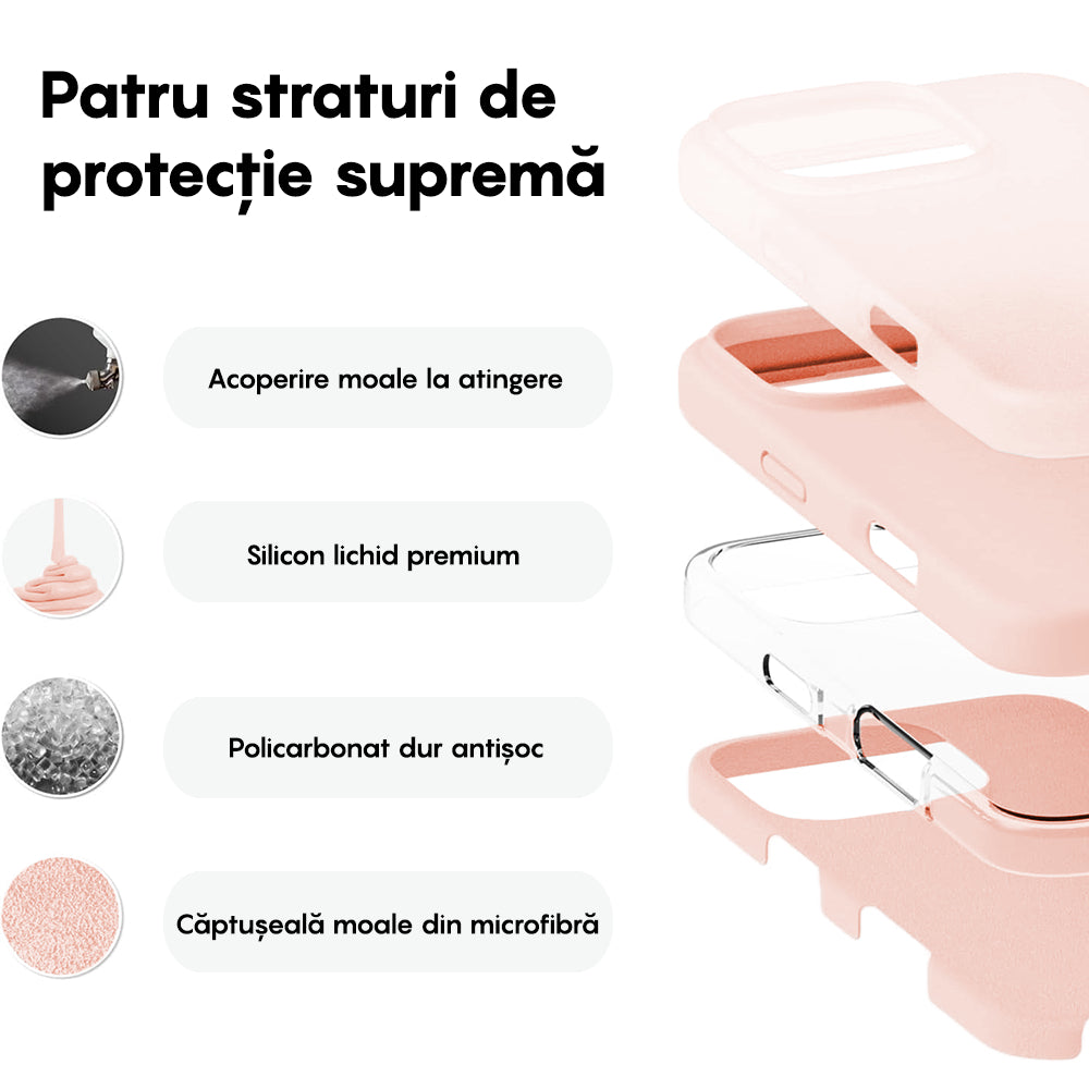 Husa Soft Silicone - iPhone 16 Pro - Pink Sand