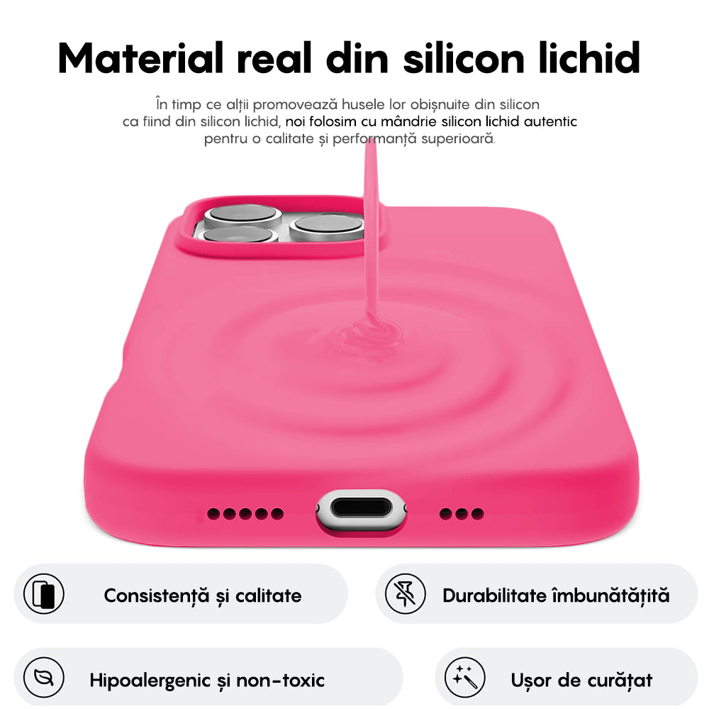 Husa Soft Silicone - iPhone 16 Pro Max - Fuchsia
