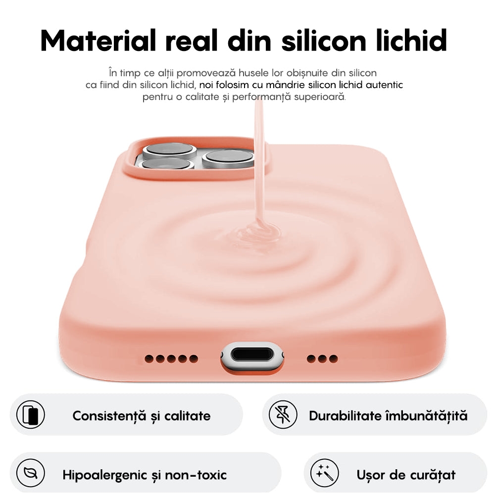 Husa Soft Silicone - iPhone 16 Pro Max - Pink Sand