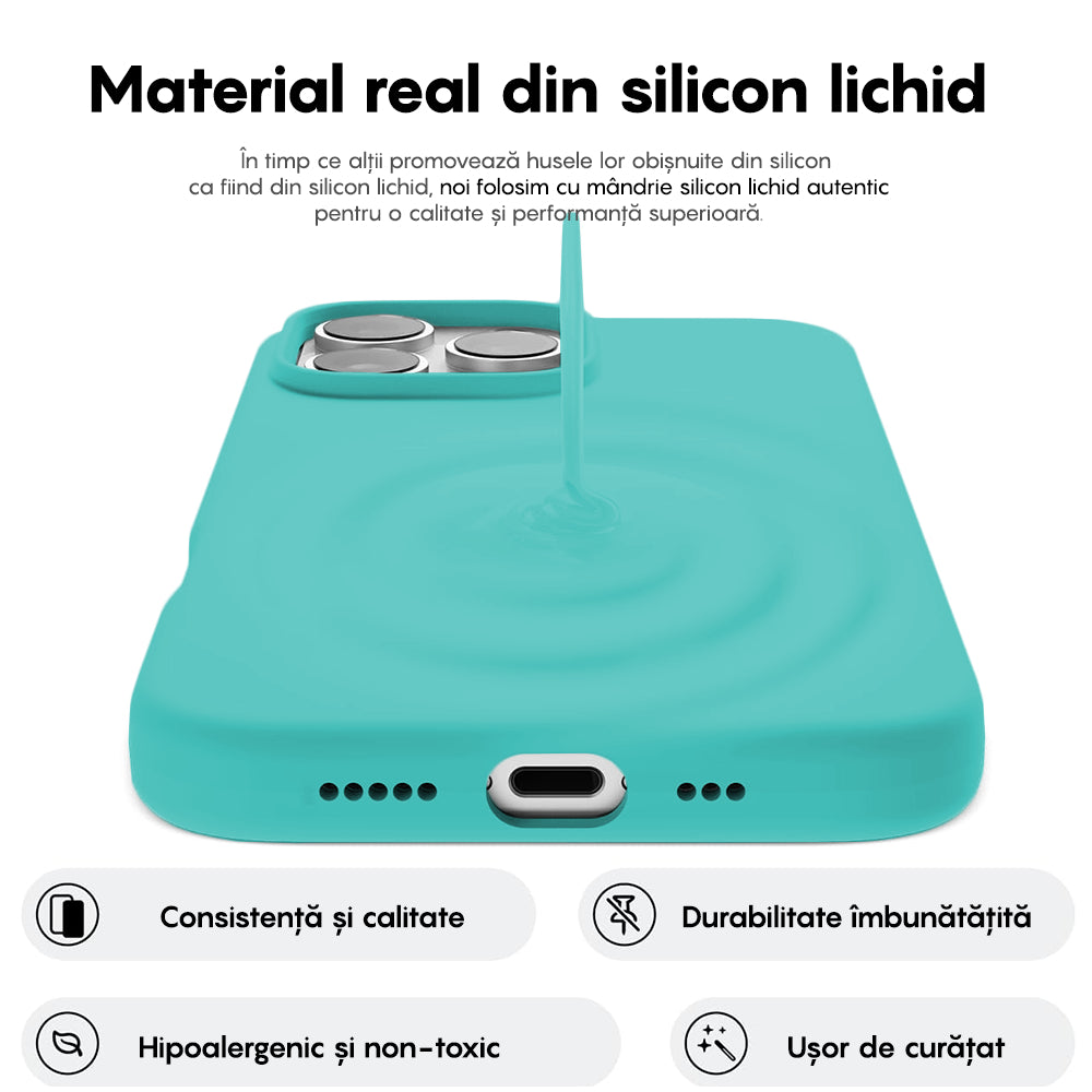 Husa Soft Silicone - iPhone 16 Pro Max - Turcoaz