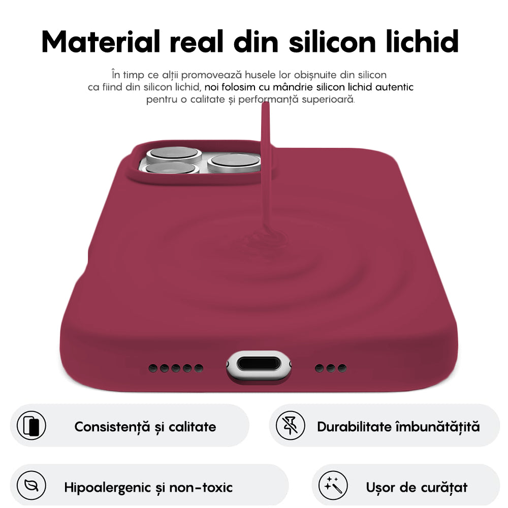 Husa Soft Silicone - iPhone 16 Pro Max - Burgundy