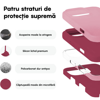 Husa Soft Silicone - iPhone 16 Pro Max - Burgundy