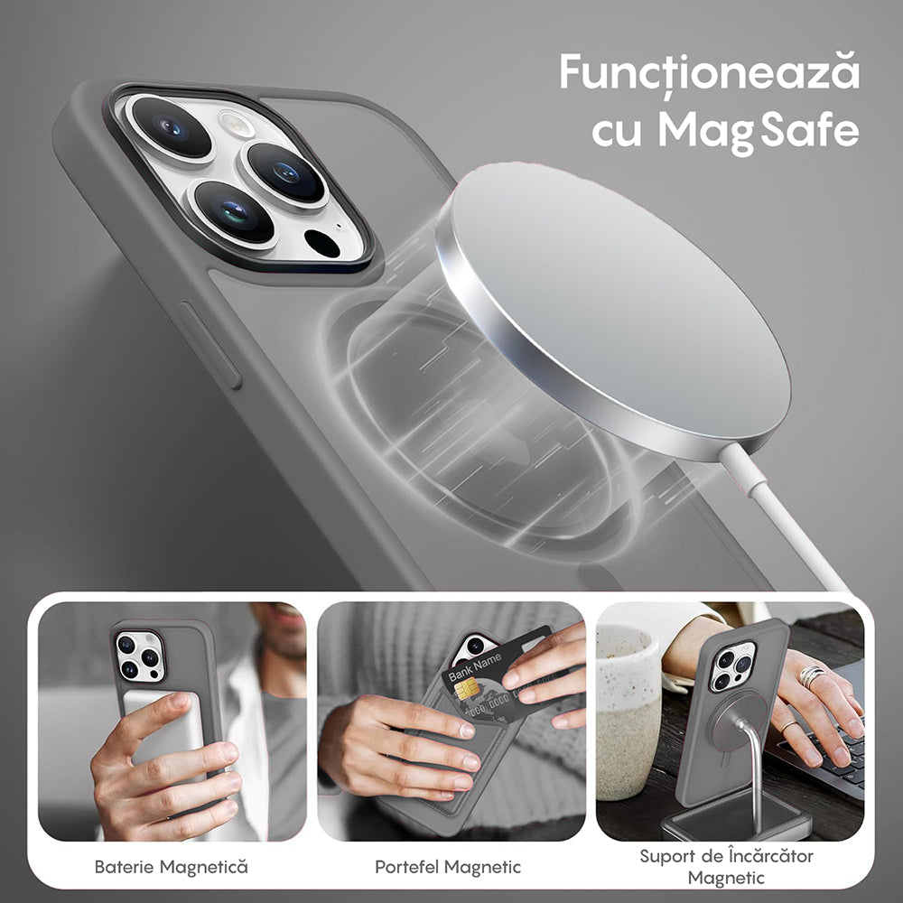 Husa MagSafe - iPhone 15 Pro - Light Grey