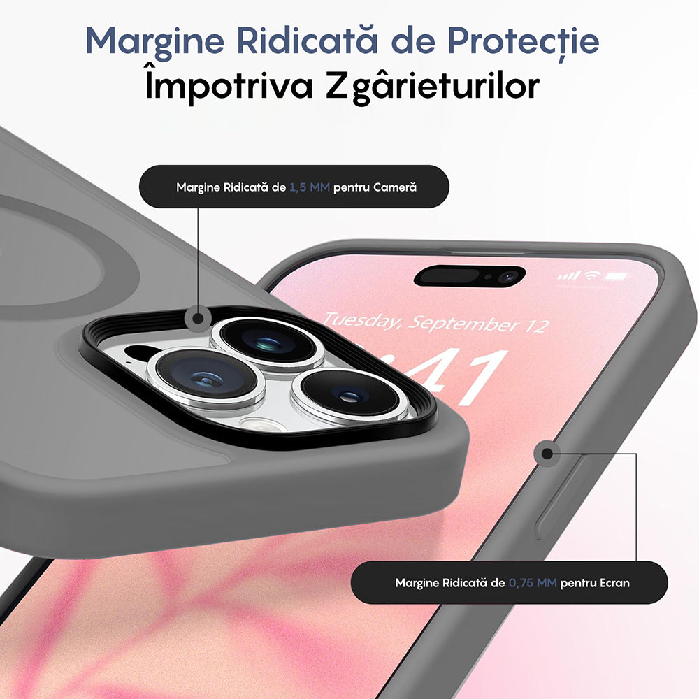 Husa MagSafe - iPhone 15 Pro - Light Grey