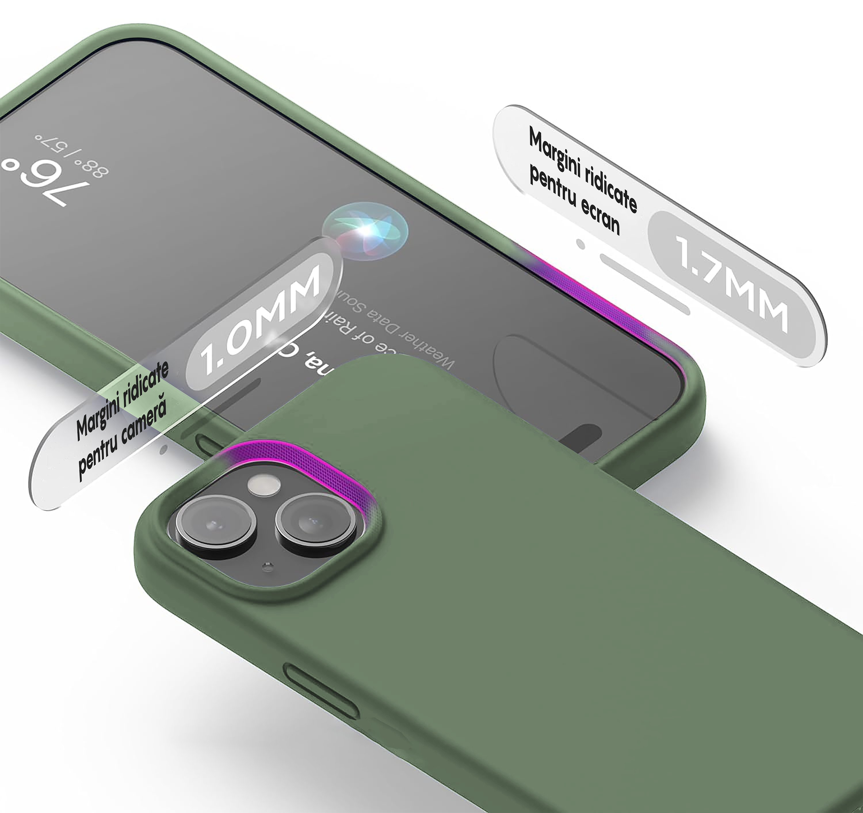 Husa Soft Silicone - iPhone 15 Plus - Webster Green