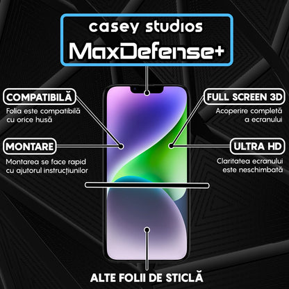 Pachet 2x Folie Sticla MaxDefense+ - iPhone 11 Pro Max - Negru