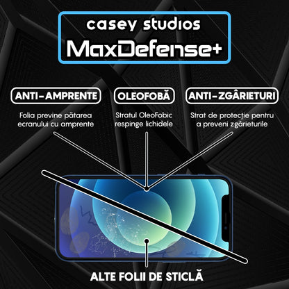 Pachet 2x Folie Sticla MaxDefense+ - iPhone 12 Mini - Negru
