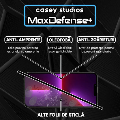 Pachet 2x Folie Sticla MaxDefense+ - iPhone 13 Pro Max - Negru