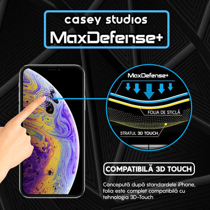 Pachet 2x Folie Sticla MaxDefense+ - iPhone 14 - Negru