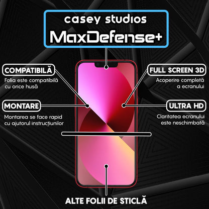 Pachet 2x Folie Sticla MaxDefense+ - iPhone XR/11 - Negru