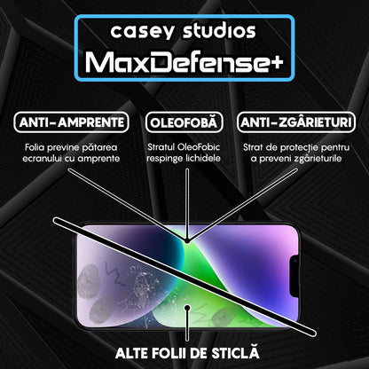 Pachet 3x Folie Sticla MaxDefense+ - iPhone 11 Pro Max - Negru