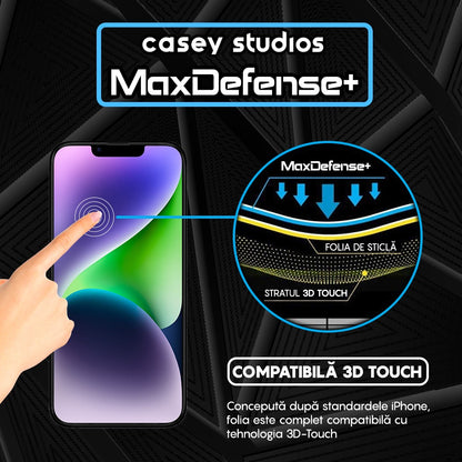 Pachet 3x Folie Sticla MaxDefense+ - iPhone 11 Pro Max - Negru