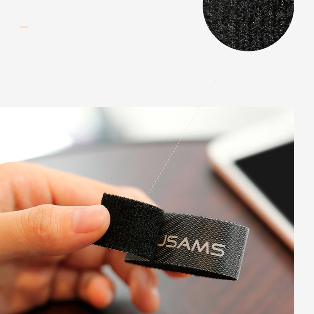 Organizator Cabluri USAMS Velcro - Black