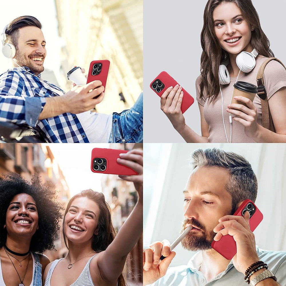 Husa Soft Silicone - iPhone 13 Pro Max - Light Red