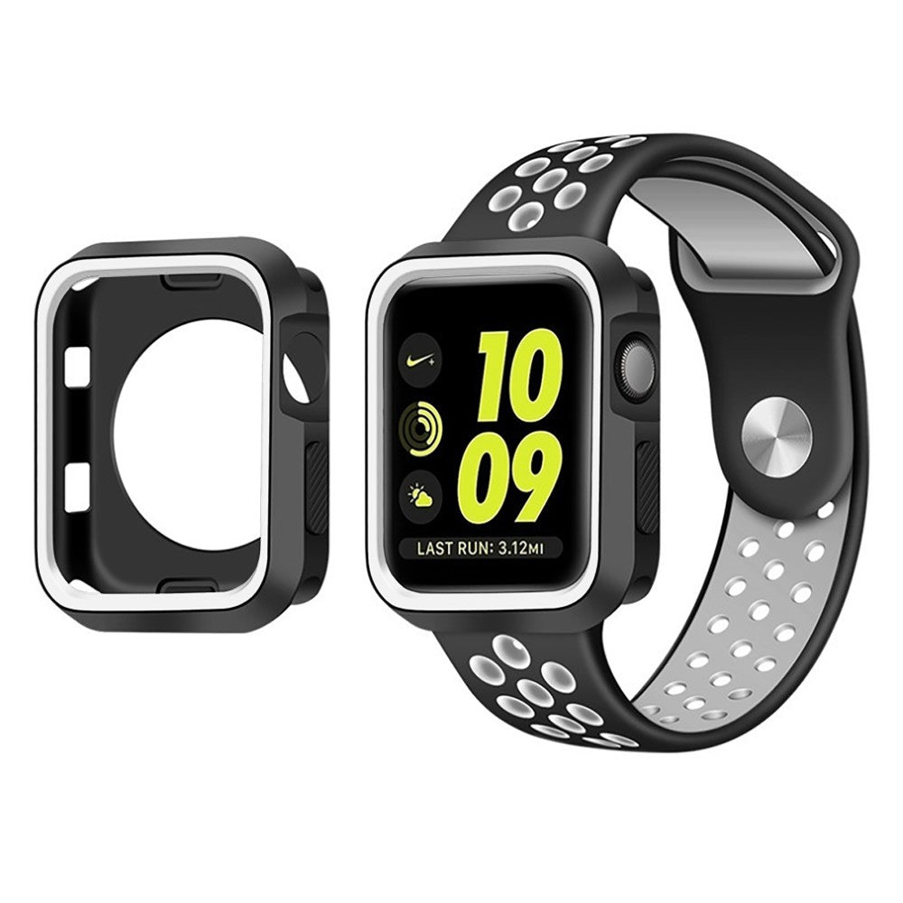 Carcasa Rugged - Apple Watch 1/2/3 - 38MM - Negru/Alb