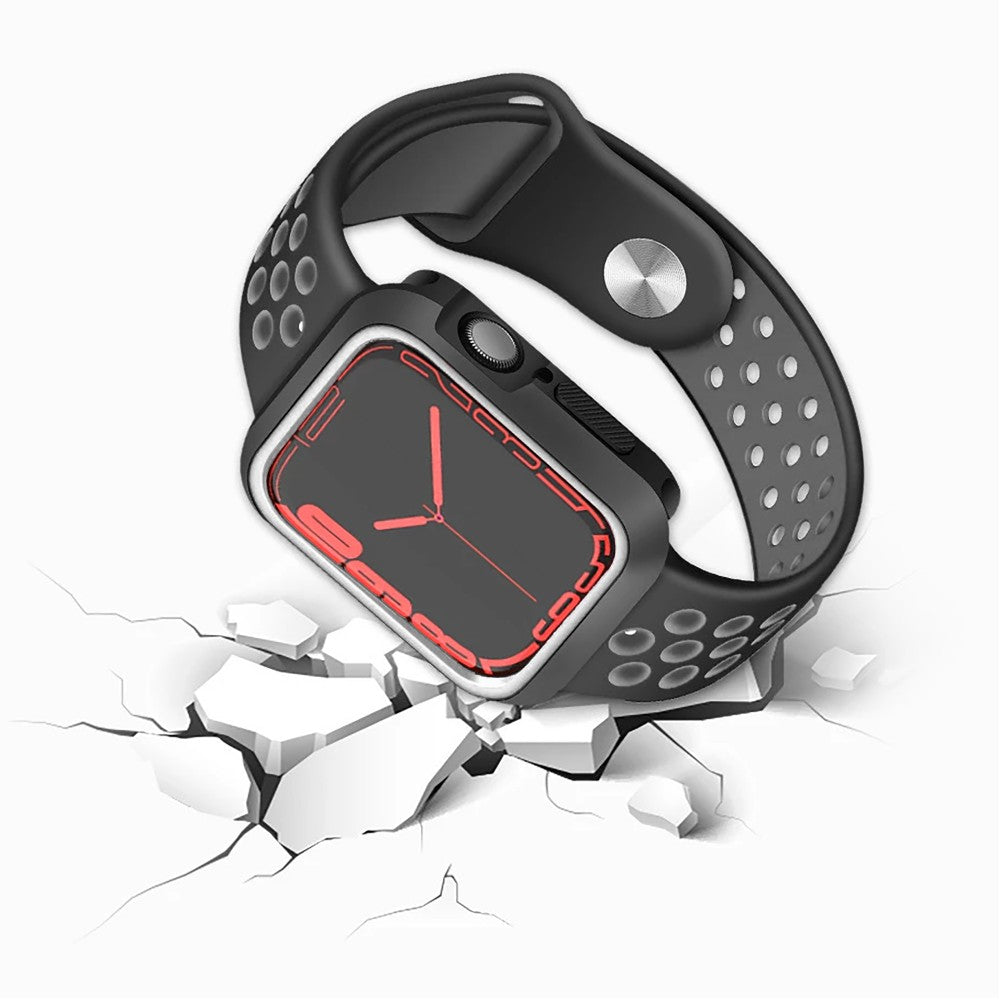Carcasa Rugged - Apple Watch 4/5/6/SE - 44MM - Negru/Alb