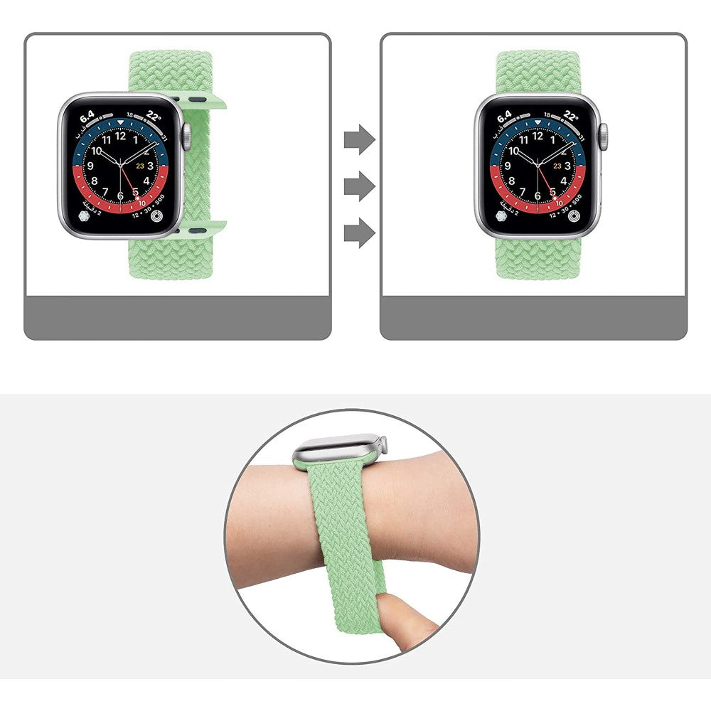 Curea Braided Breeze - Apple Watch 1/2/3/4/5/6/7/8/9/SE - 38/40/41 MM - XXS - Pistachio